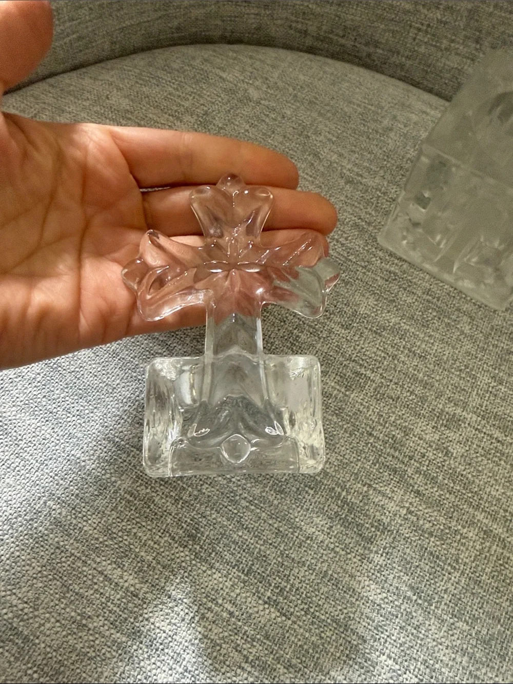 Clear Glass Cross Candle Holder - Home Accents